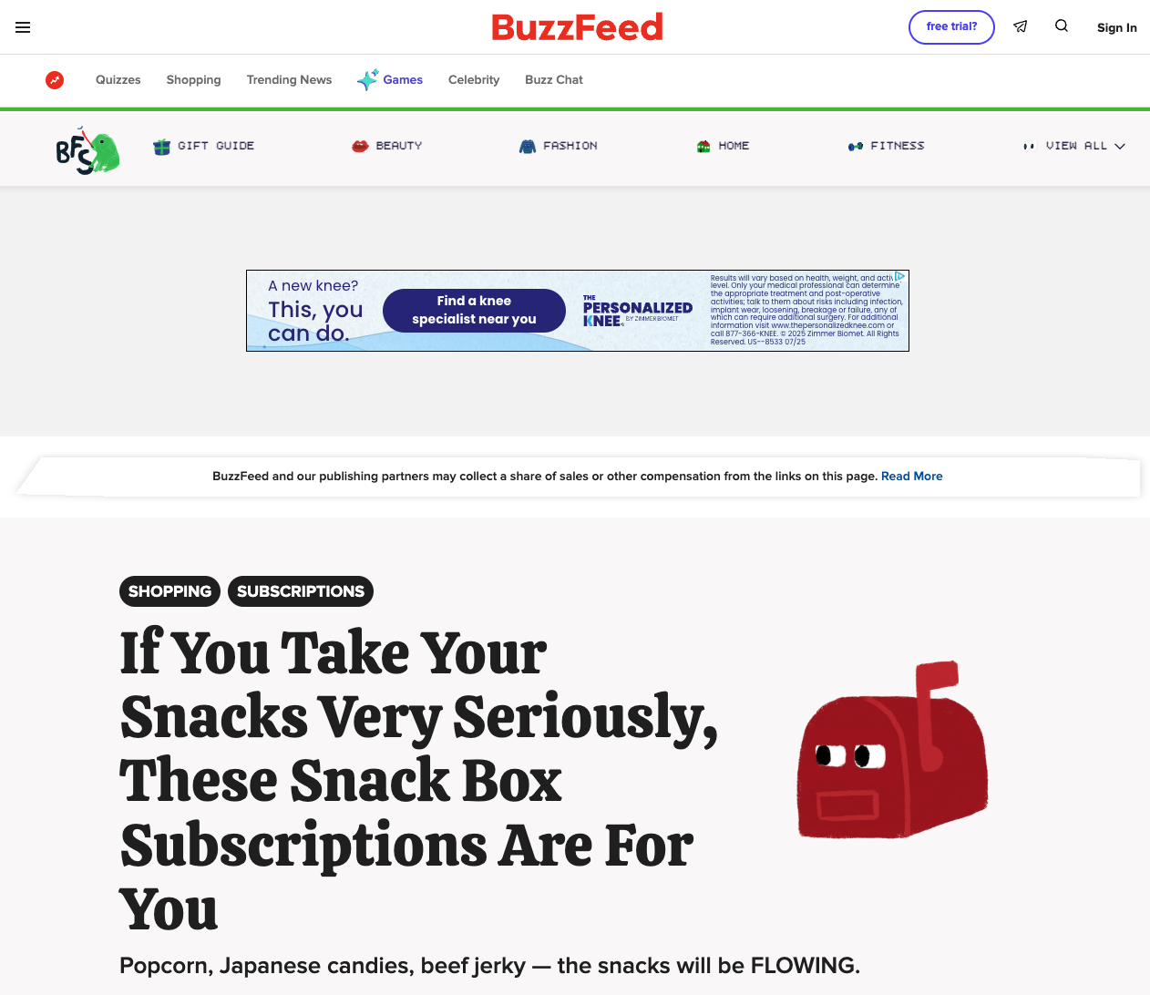 BuzzFeed article: If You Take Your Snacks Very Seriously, These Snack Box Subscriptions Are For You